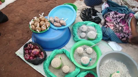 Market items Uganda from above Stock-Footage 50519970