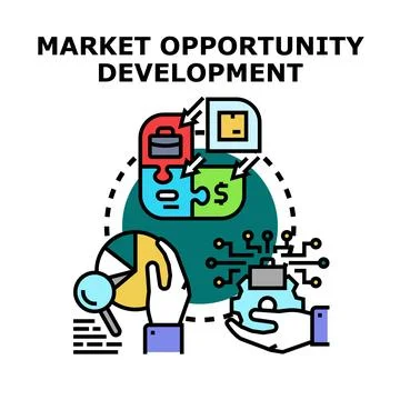 Market opportunity development concept finding solutions イラスト素材