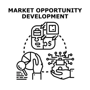 Market opportunity development concept finding solutions 스톡 일러스트