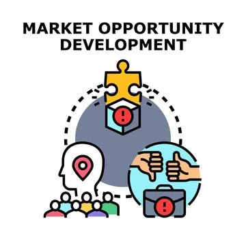 Market opportunity development finding target audience solution 스톡 일러스트