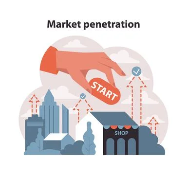 Market penetration concept. Flat vector illustration. Stock Illustration