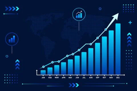 Market performance and digital technology concept 스톡 일러스트