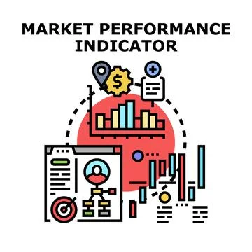 Market performance indicator data analytics concept 库存插图