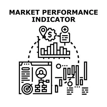 Market performance indicator data analytics concept 库存插图