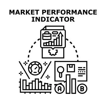Market performance indicator icon vector concept Stock Illustration