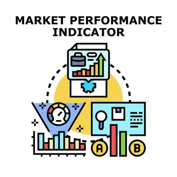 Market performance indicator icon vector concept Stock Illustration