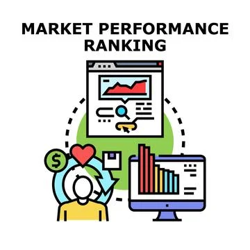 Market performance ranking concept measuring business success イラスト素材