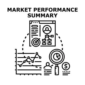 Market performance summary concept for business analytics Stock Illustration