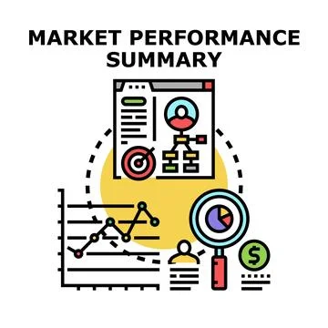 Market performance summary concept for business analytics Stock Illustration