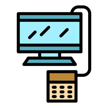 Market pos terminal icon vector flat Stock Illustration