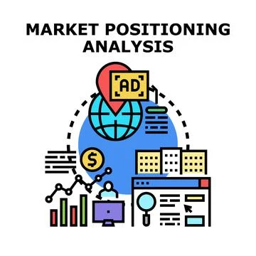 Market positioning analysis concept vector illustration Stock Illustration