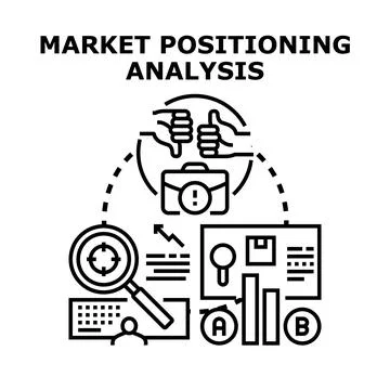 Market positioning analysis concept vector icon illustration Stock Illustration