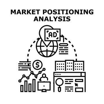 Market positioning analysis concept vector illustration Stock Illustration