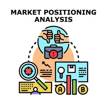 Market positioning analysis concept vector icon illustration Stock Illustration