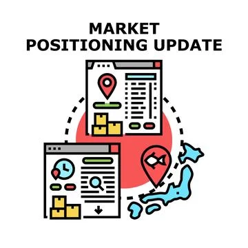 Market positioning update concept creating business strategy planning Stock Illustration