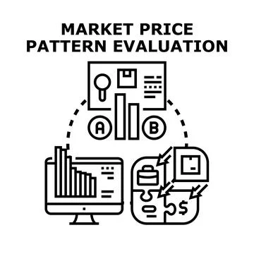 Market price pattern evaluation diagram Stock Illustration