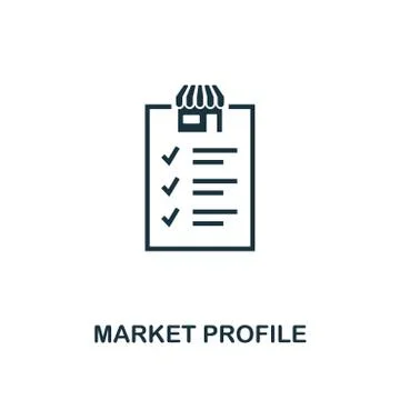 Market Profile icon. Creative element design from content icons collection Stock Illustration