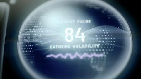 Market Pulse 84 inside transparent globe Stock Illustration
