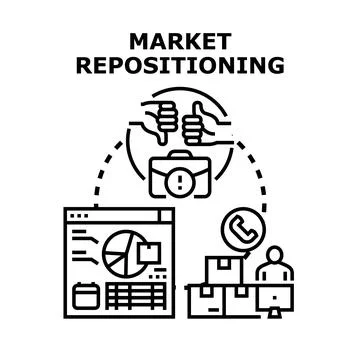 Market repositioning business strategy changing customer perception Stock Illustration