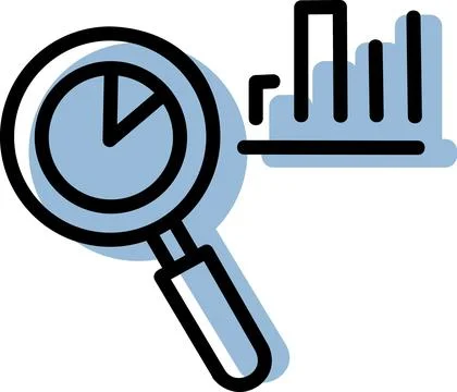Market research and data analysis icon Stock Illustration