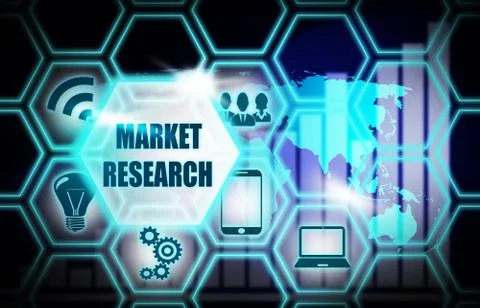 Market Research ,background model concept Business Internet ,Innovation Computer Stock Illustration