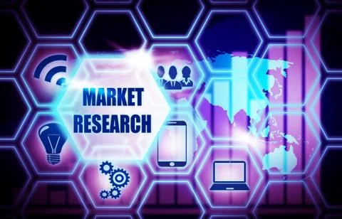 Market Research ,background model concept Business Internet ,Innovation Computer Stock Illustration