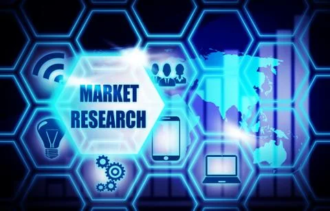 Market Research ,background model concept Business Internet ,Innovation Computer Stock Illustration