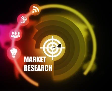 Market Research connect concept plan graphic background color Stock Illustration
