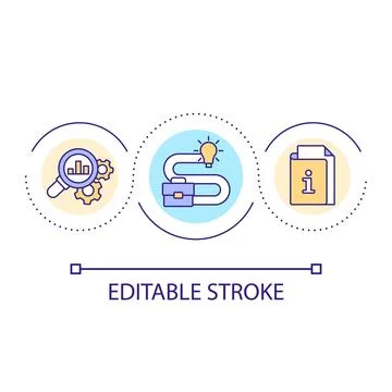 Market research for startup loop concept icon Stock Illustration