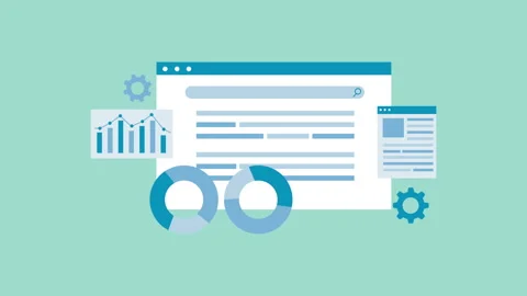 Market Research Team Analyzing Competitor Data 2d animation with alpha matte Stock Footage 335800980