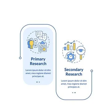 Market research types rectangle infographic vector Illustrazione stock