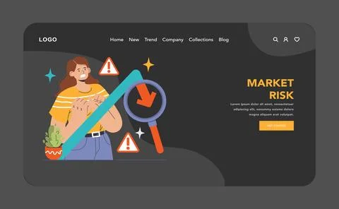 Market Risk concept. Flat vector illustratio Stockillustratie