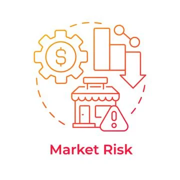 Market risk red gradient concept icon Stock Illustration