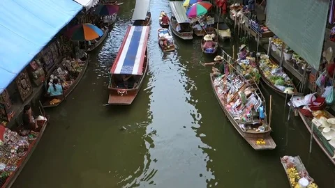 Market on the river Vídeo Stock 76025616