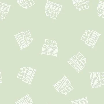 Market seafood line seamless pattern Stock Illustration