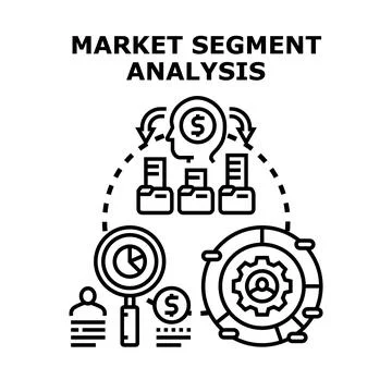 Market segment analysis planning strategy and customer segmentation Illustrazione stock