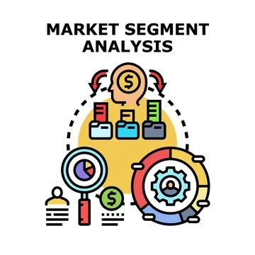 Market segment analysis planning strategy and customer segmentation Stock Illustration