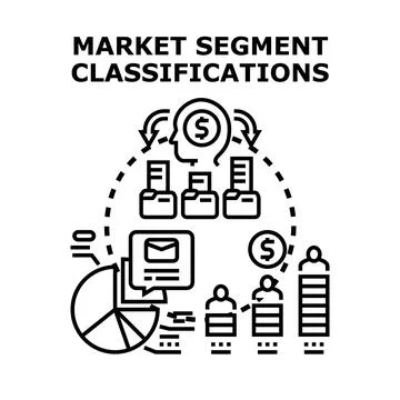 Market segment classification strategy for business analytics Stock Illustration