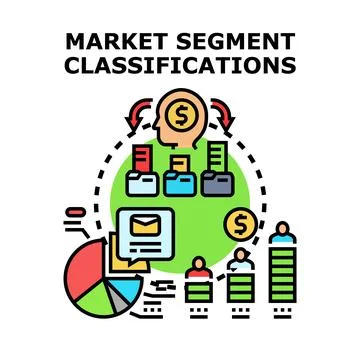 Market segment classification strategy for business analytics Illustrazione stock