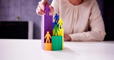 Market Segment Statistic 3D Chart Stock Photos