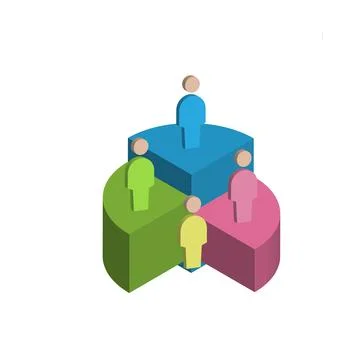 Market Segmentation Chart Icons Stock Illustration
