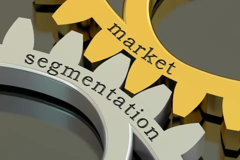 Market Segmentation concept on the gearwheels, 3D rendering Stock Illustration