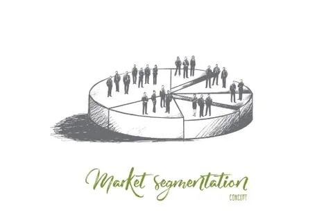 Market segmentation concept. Hand drawn isolated vector. Stock Illustration
