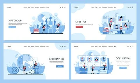 Market Segmentation web banners set Illustrazione stock