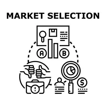 Market selection strategy analyzing business opportunities 스톡 일러스트