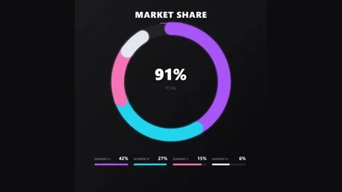Market Share Pie Chart Animation Stock Footage 340438893