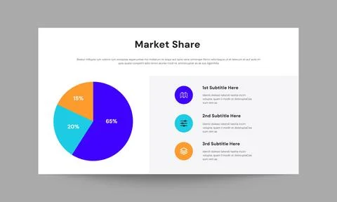 Market Share Slide Presentation Template Modern Business Analytics Design Stock Illustration