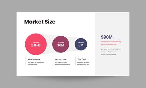 Market Size Presentation Slide Template for Business Market Analysis Stock Illustration