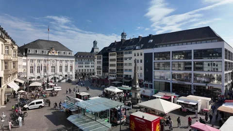 The Market Square of Bonn Stock Footage 336339742