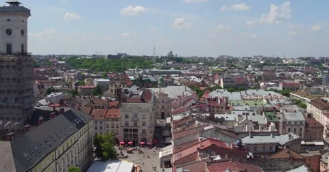 Market Square in Lviv Stock Footage 68666366